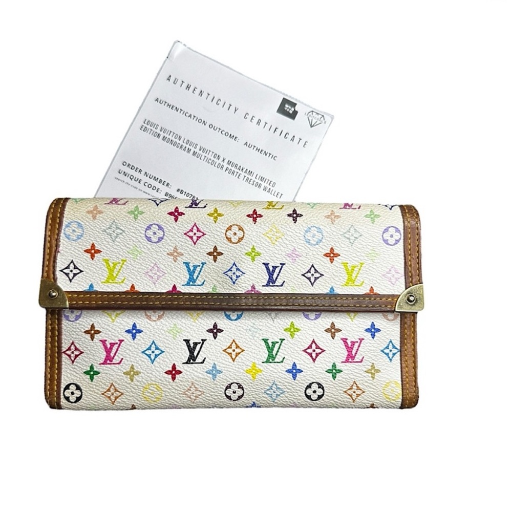 Louis Vuitton x Murakami LMT ED. Monogram Multicolor Porte Tresor Wallet W/ COA - Picture 1 of 16